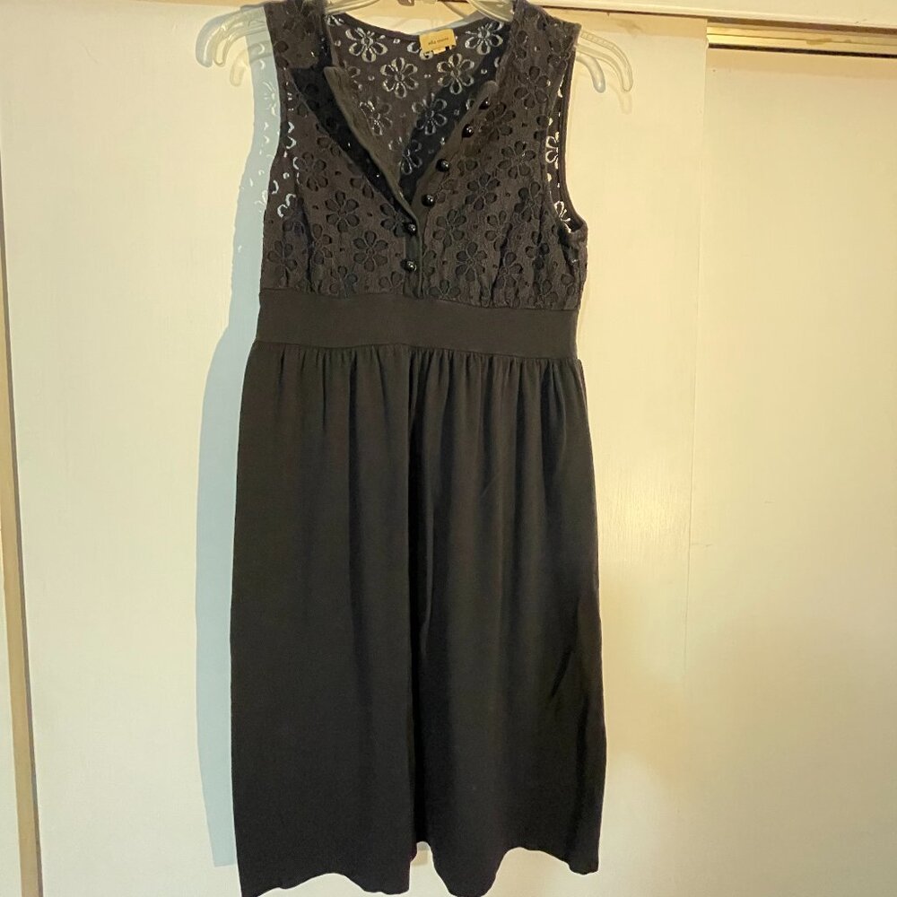 Ella Moss black tank dress, lace top, women’s S